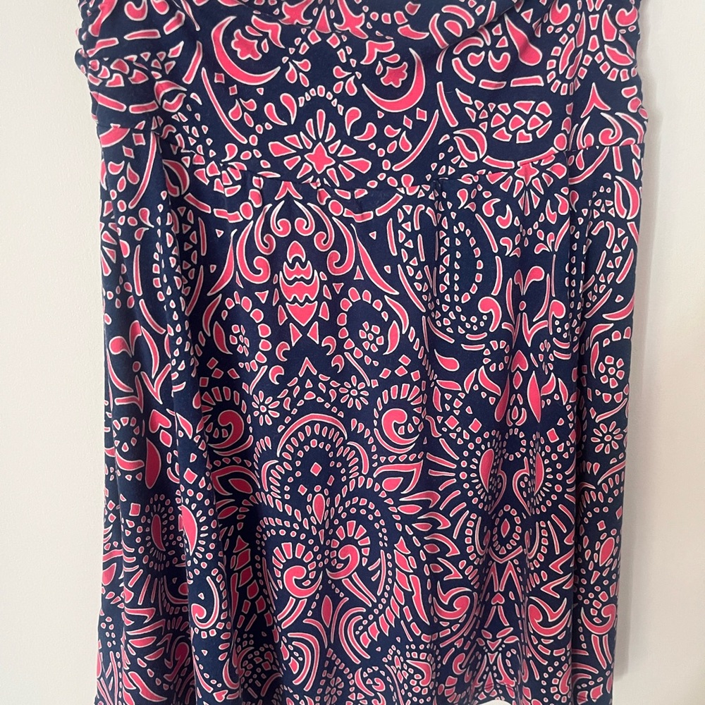 Cynthia Rowley Pink and Blue Knee-Length A-Line Skirt for Casual Wear